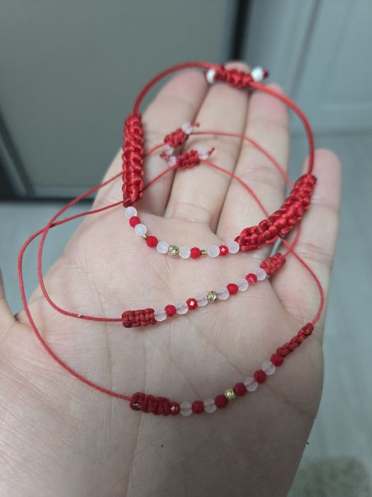 Bratari snur cu biluțe de aur