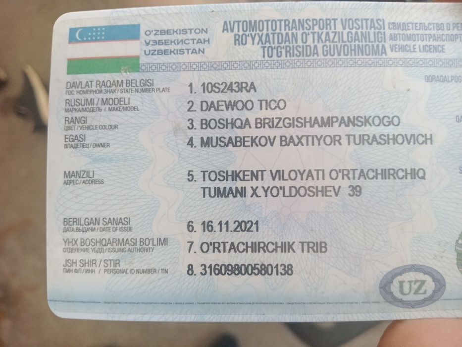 Tiko 1996 yil holat ortacha yurishlari yaxshi