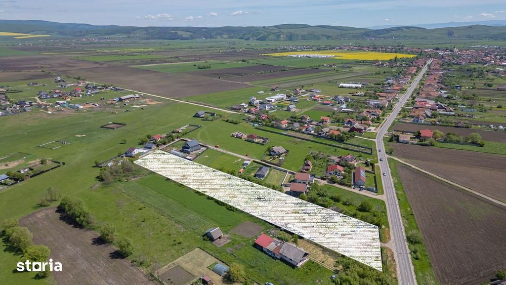 Teren intravilan Bod | Front 46 m la Asfalt | Utilități pe/lângă Teren