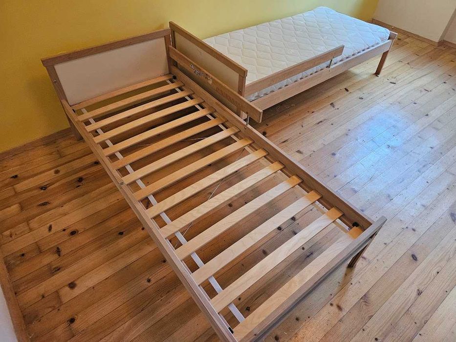 Детско легло IKEA SNIGLAR 70×160 - комплект с матрак, протектор и подмартачна рамка