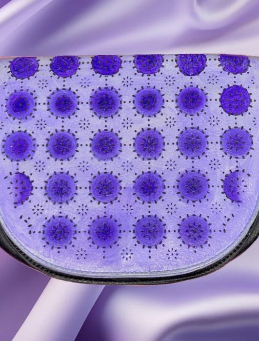 Ръчно рисувана дамска кожена чанта