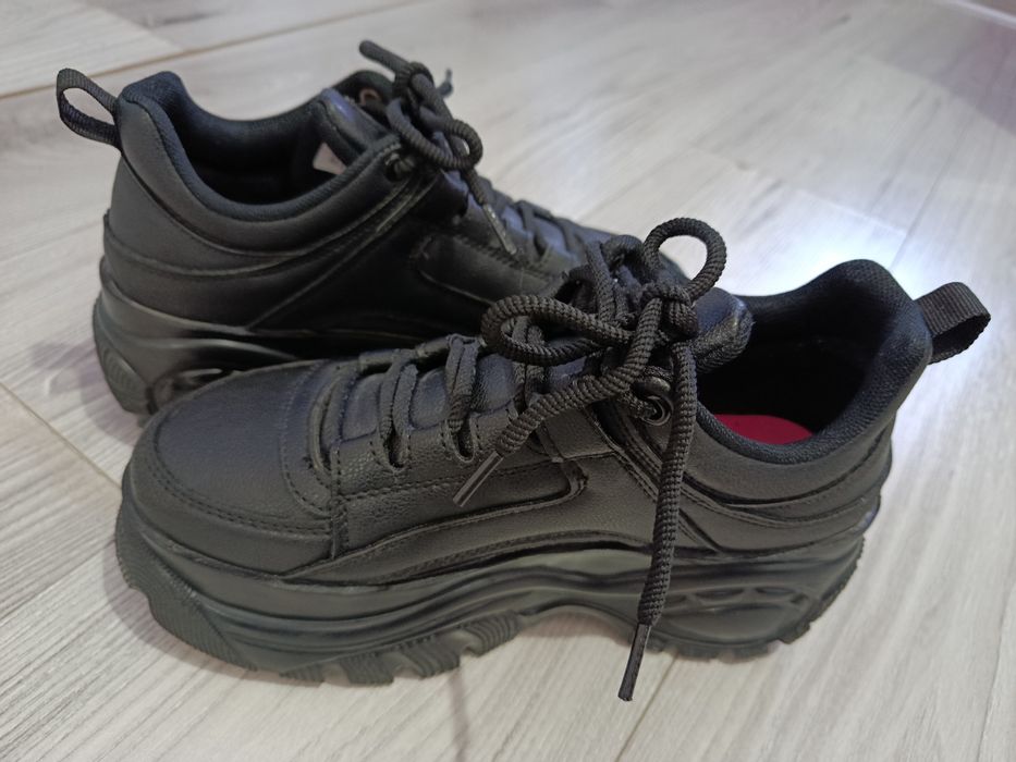 Adidași negri înalți platforma Punk Rock Goth Altercore mărimea 37