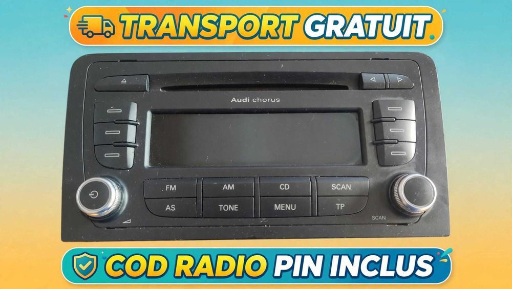 Radio CD Original Audi A3 8P Chorus 2 DIN 8P0035152C Blaupunkt OEM + Cod Deblocare + Transport Gratuit