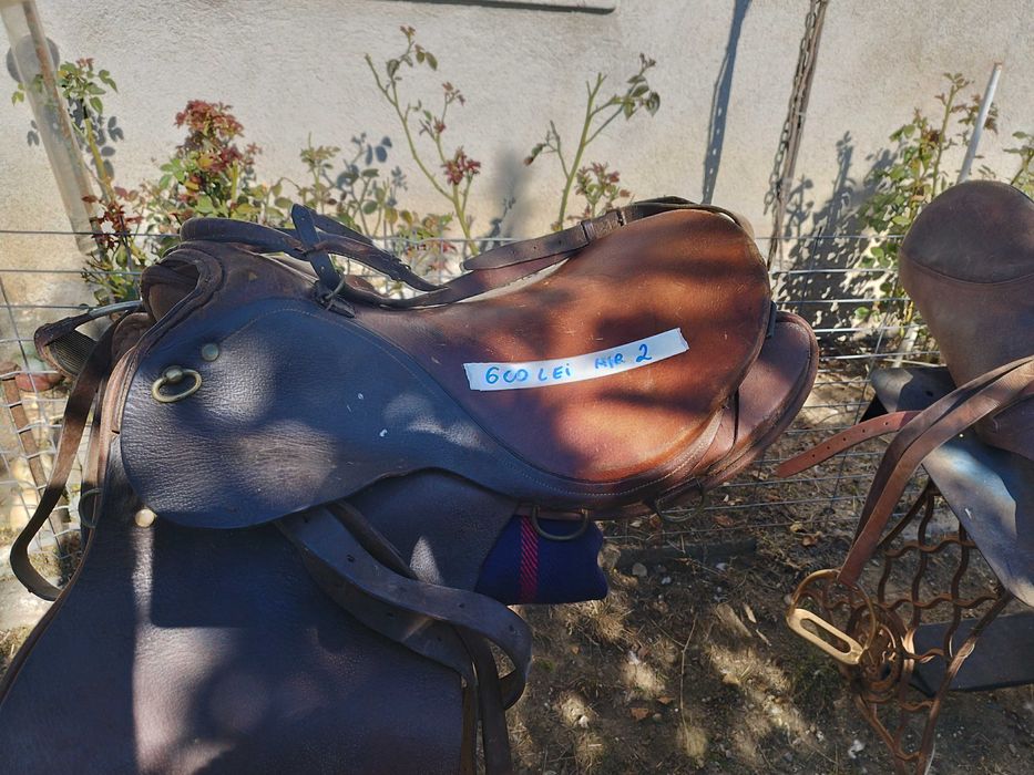 Șa de piele originala model clasic germana