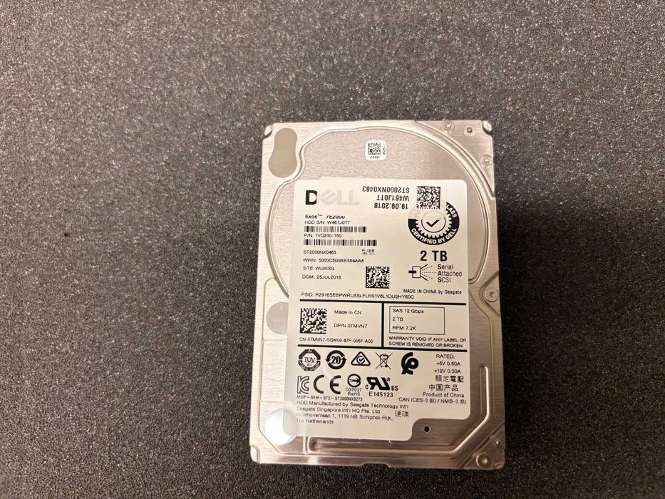 Dell Seagate ST2000NX0463 2TB 7.2K SAS 12Gb/s 2.5" enterprise хард диск