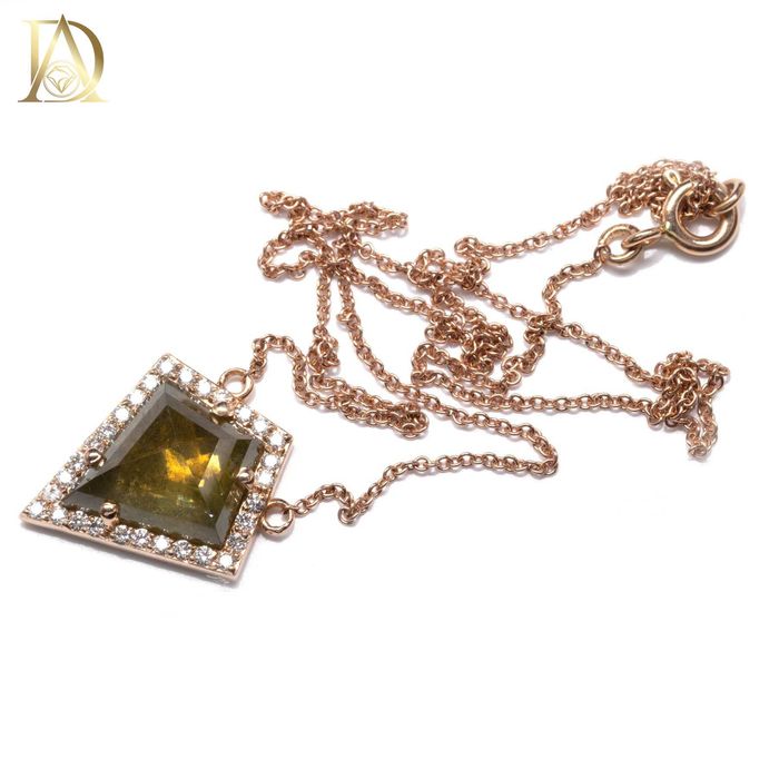 Ново Златно Колие с 3.70кт Естествен Диамант и 0.25кт Естествени Диама