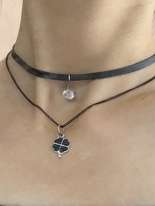 Чокер с цепочкой,двойной,бижутерия