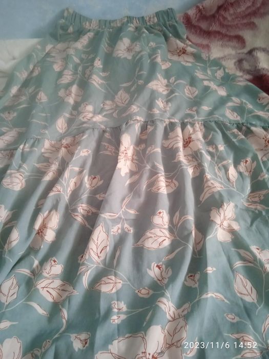 зелёный йупка с цветочками