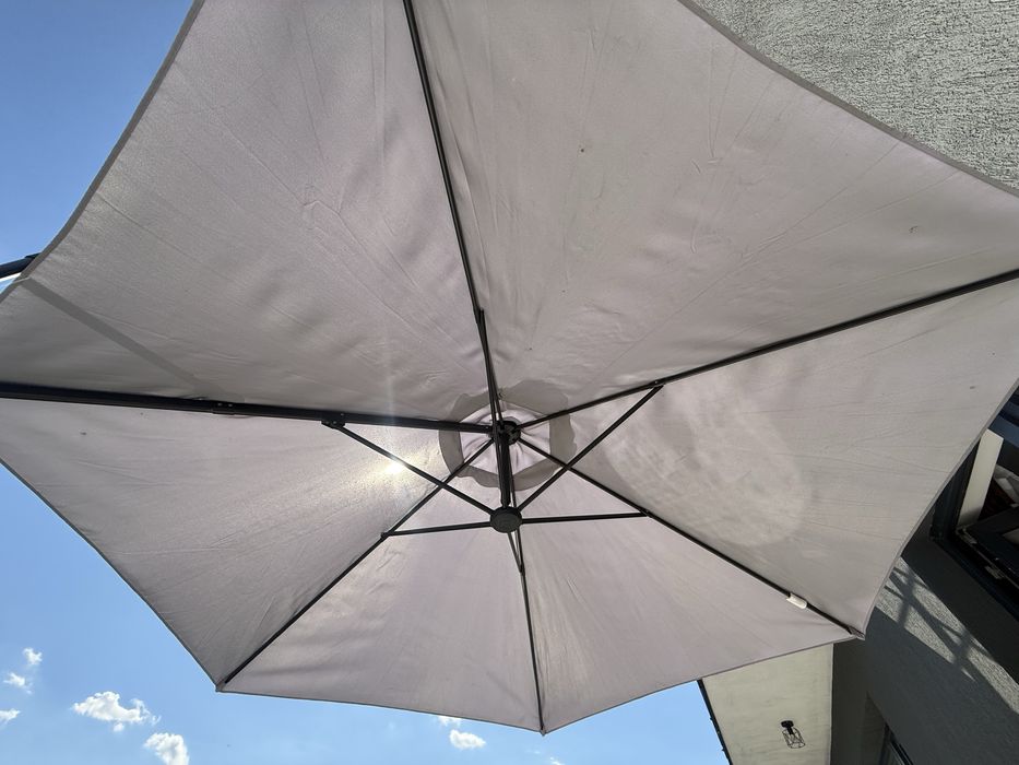 Umbrelă grădină suspendată gri 2,80