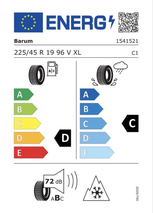 4 Anvelope iarna Barum Polaris 6 225/45 R19 96V XL EVc