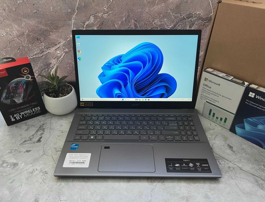 Ноутбук бизнес класса Acer Aspire 5 /Core i5-1235U/16GB/512GB/2.5K/UHD