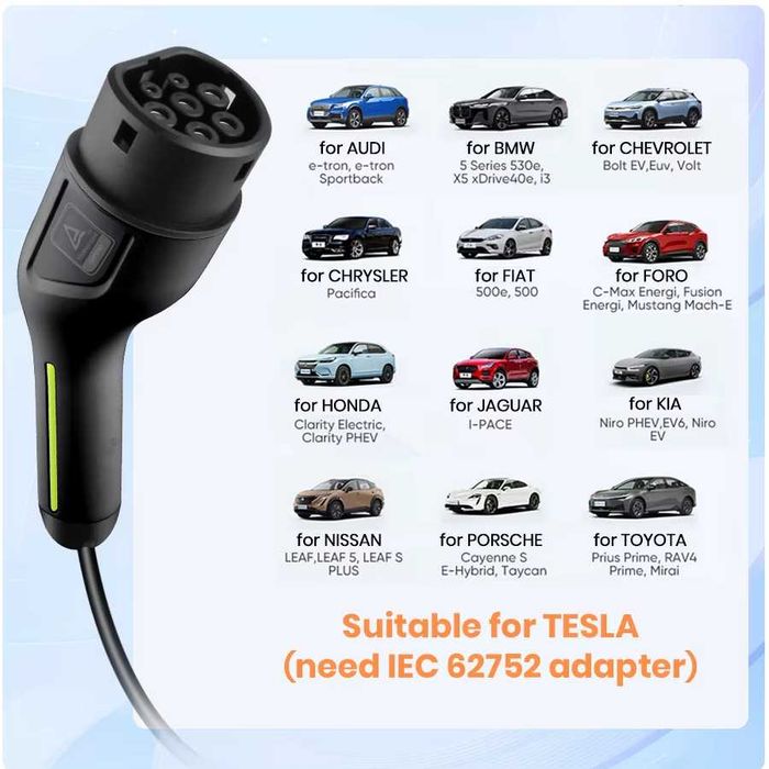 УЛТРА ПРОМО! Зарядна станция Type 2 - 3.6/7/11/22kW, до 32A, WiFi, LCD, регулируем ток, 1/3 фаза, нови, ГАРАНЦИЯ