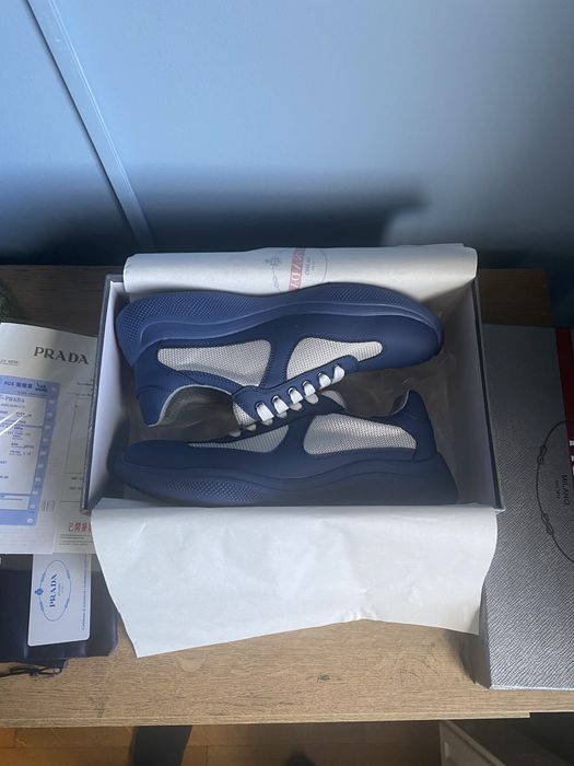 Prada Cups Albastru/alb - Full Box - Livrare cu verificare - 41,42
