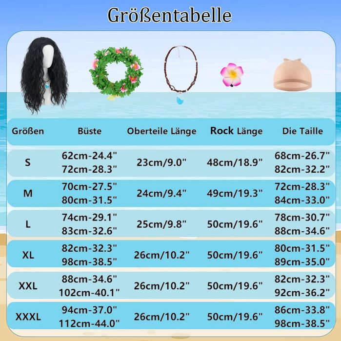 Costumație Vaiana cu accesorii, xl, noua
