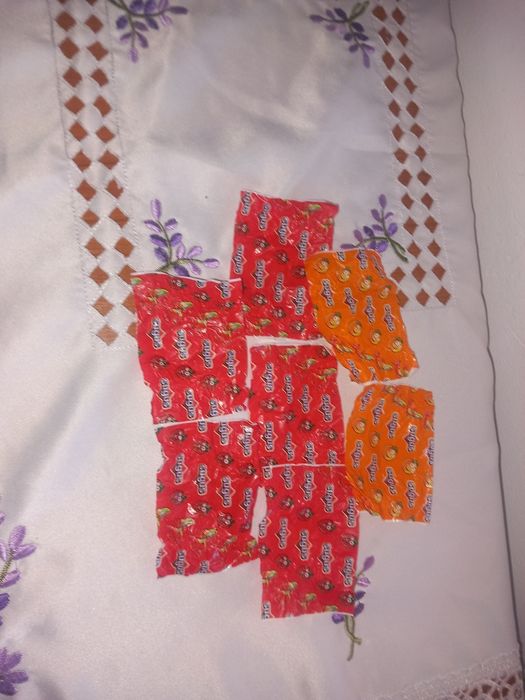 Ambalaje sugus bomboane de colecționat(roșu,portocaliu,galben))