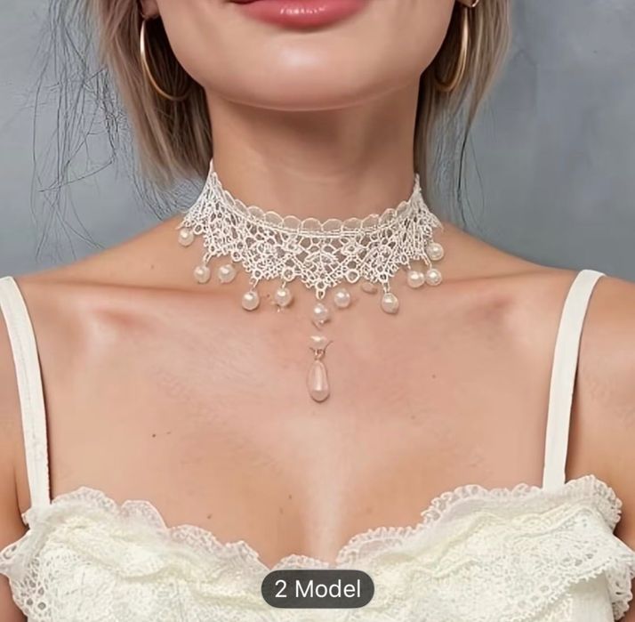 Vand colier choker cu trandafir