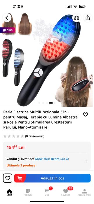 Perie 3 in 1 , pieptene masaj