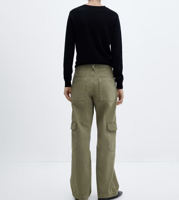 Blugi wide leg cargo Mango