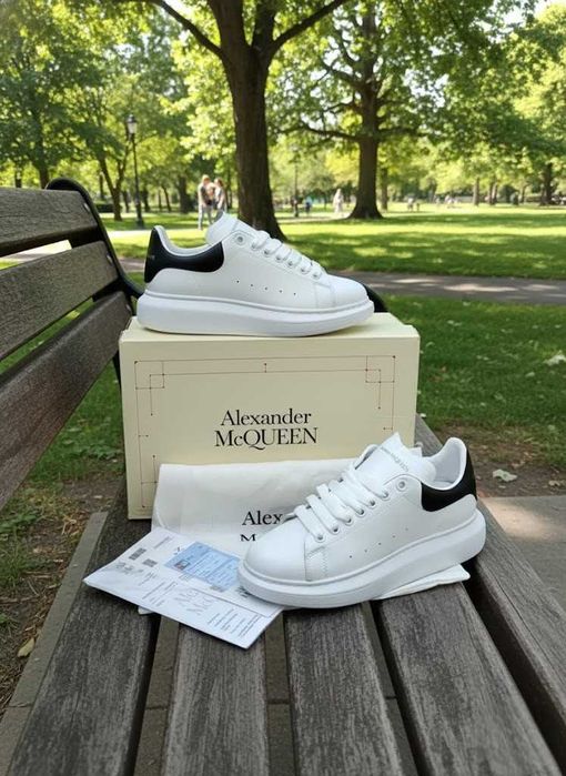 Adidasi Alexander McQueen Alb / Piele Naturala Full Box