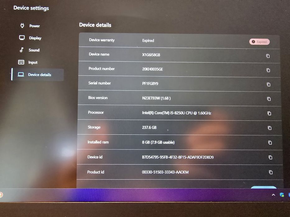 Ultrabook Lenovo X1 Carbon Gen 6, i5, 8GB, 256GB, Estetic 9.8/10