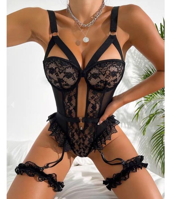 Луксозно Еротично дамско бельо Боди Черно/ Червено/ Розово/ Бяло