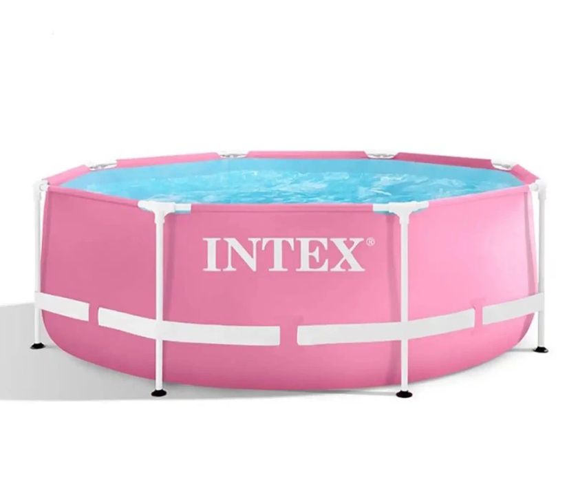 INTEX - Сглобяем басейн Pink Metal Frame, 244 х 76 см