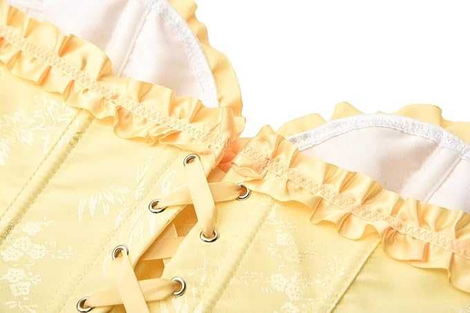 Елегантен Секси корсет с връзки Жълт размер С М