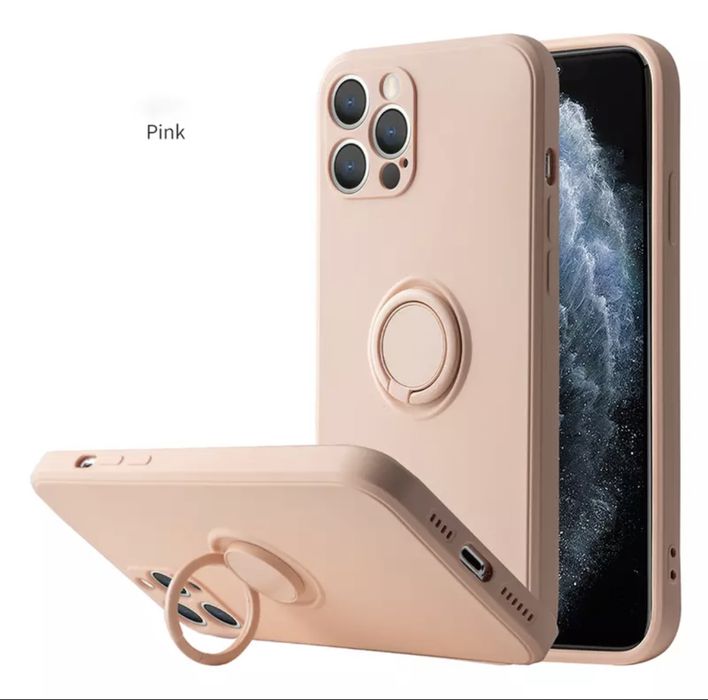 Iphone 14 PRO MAX PLUS Husa Ultra Slim Silicon Inel Placuta Metalica