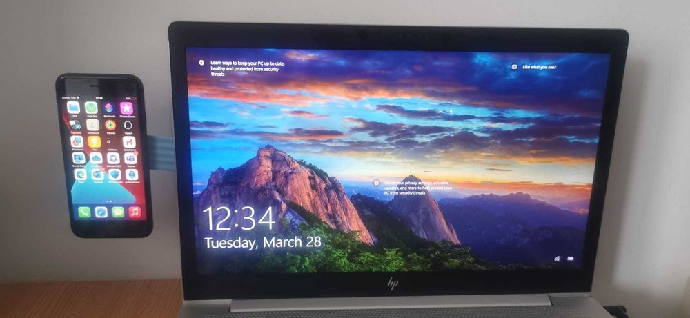 Suport de telefon pentru laptop, culori Roz si Albastru