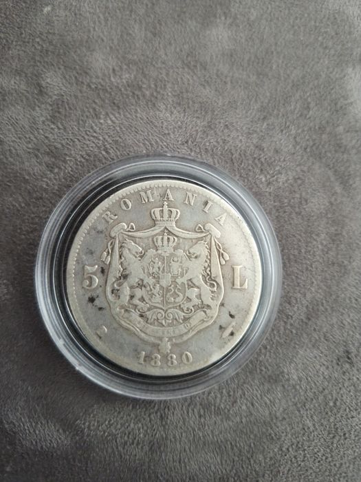 Moneda argint 5lei 1880