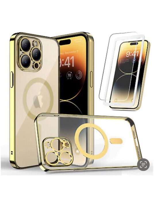 Iphone 13/14/15/16E/17/PRO/MAX Husa Magnetic CaseColor si Folie Sticla