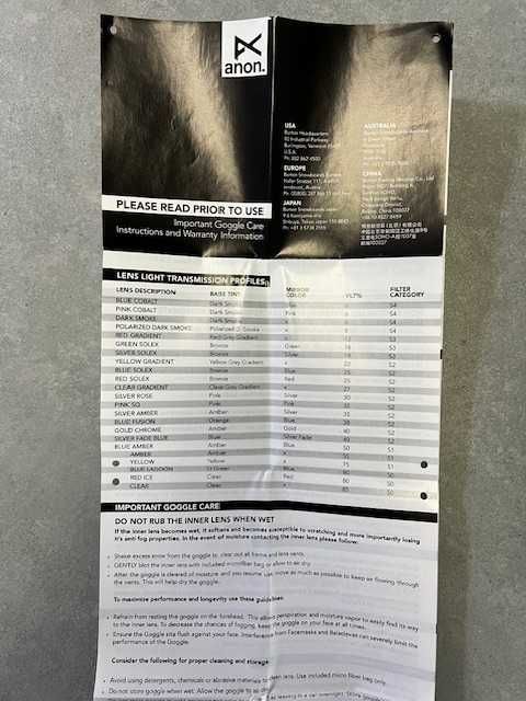 Ochelari ski/snowboard Anon M1 stare impecabila
