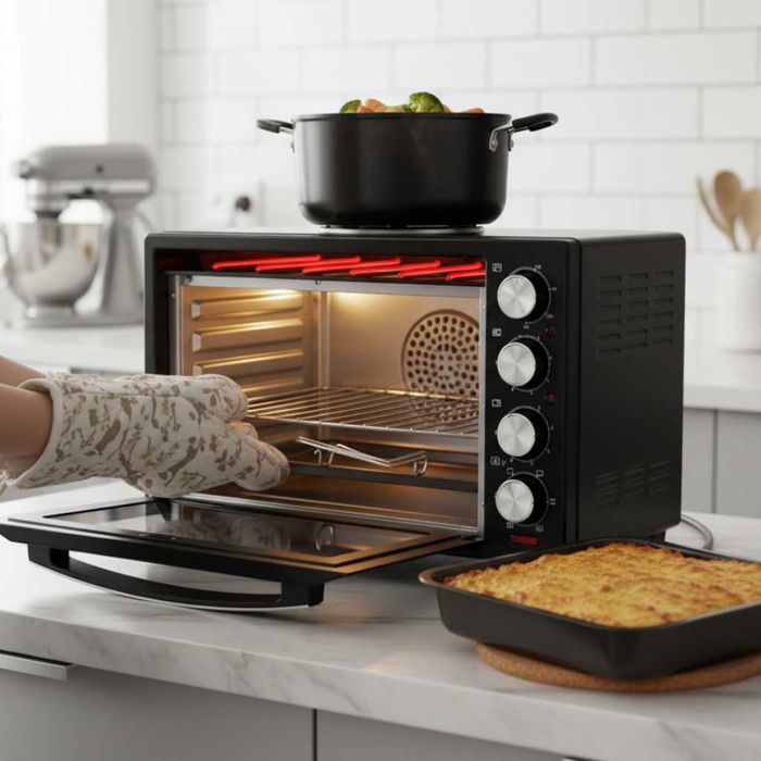 Компактна печка Termomax – фурна + два керамични котлона в едно