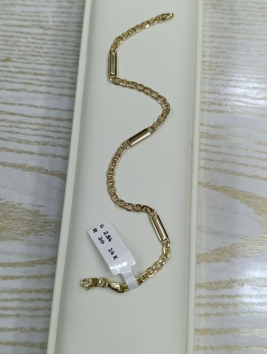 Золотое браслет,Турецкая изделия мидас, проба 585, вес 2,84 гр, р 20с