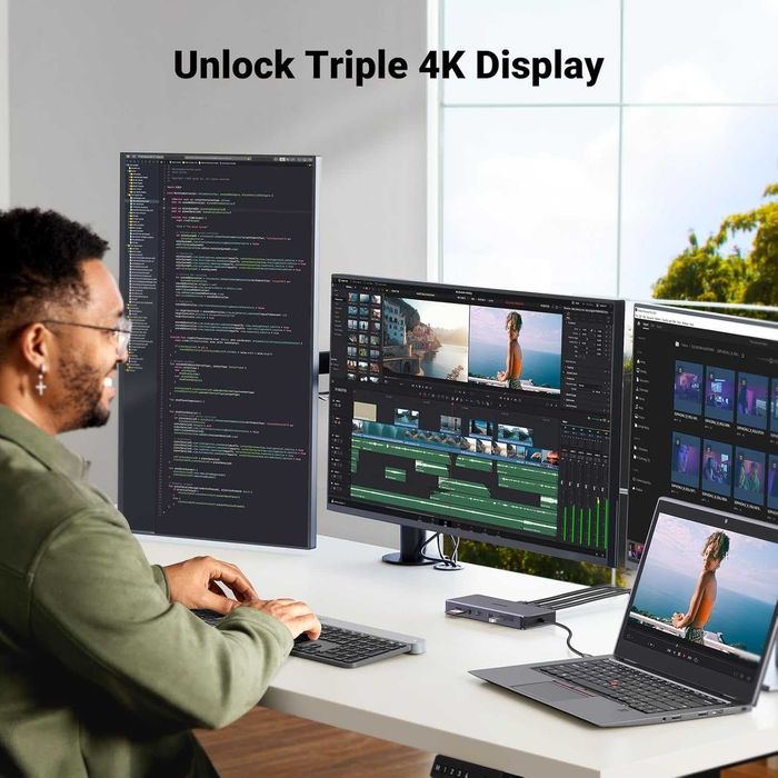 USB C Hub Док станция UGREEN Revodok Pro 13в1 Triple Display 10Gbps