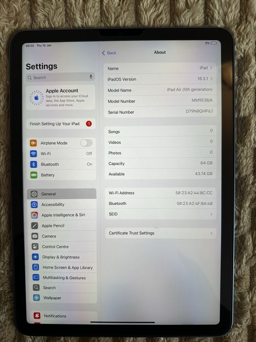 Ipad AIR 5 64GB BLUE