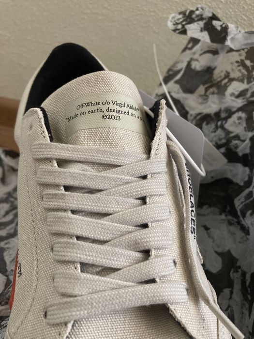 Vand pantofi Off-white vulc low beige black