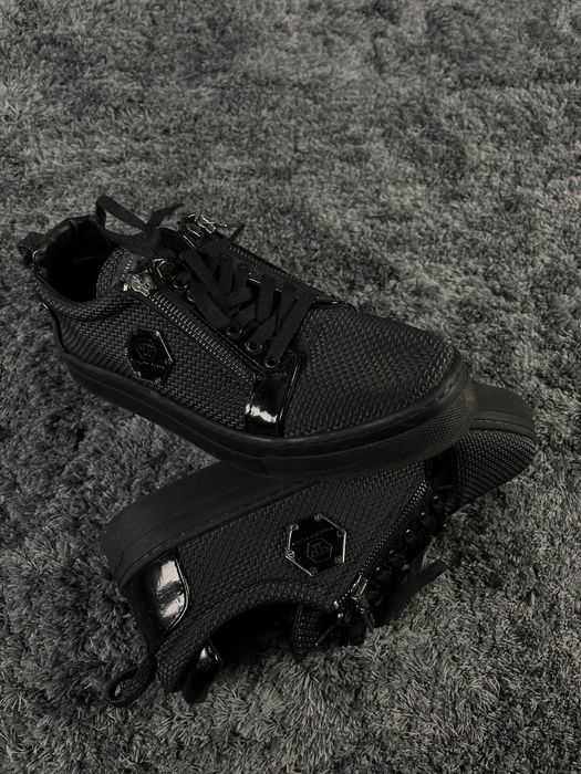 Philipp Plein Leather Lo-Top Hexagon Sneakers Мъжки Обувки