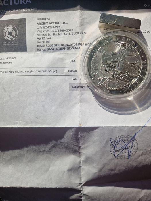 5oz argint 999 Noah's Ark