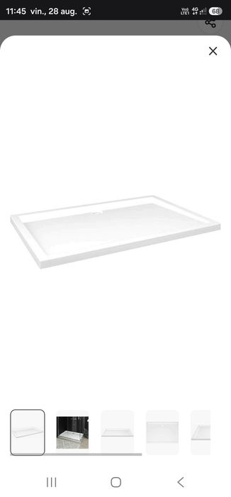 Rectangulară Acrilic Duș 80x120cm Albă
