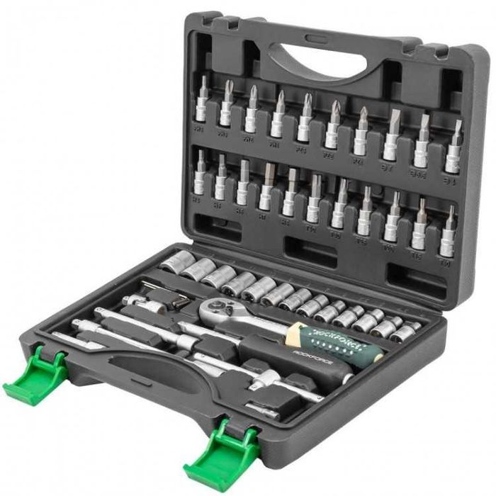 НЕМСКИ Комплект 1/4" 46 Части RockForce RF-2462-5 + Подарък ЛЕД ФЕНЕР