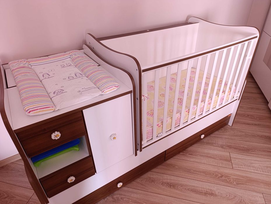 Трансформираща бебешка кошара Lorelli MiniMax 190/72 см New + матрак и подлошка за смяна на памперси