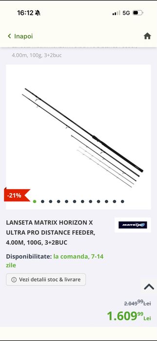 Lanseta Matrix Horizon Ultra Pro 4m 100gr