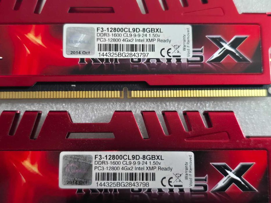 Memorie RAM desktop G.Skill Ripjaws X 8GB (2x4GB) DDR3 1600MHz CL9 1.50v PC3-12800 F3-12800CL9D-8GBXL