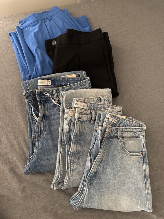 Дънки с камъни,Zara, H&M панталон 36/38/40рр