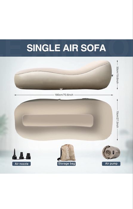 Saltea autogonflabila , canapea , crem / negru