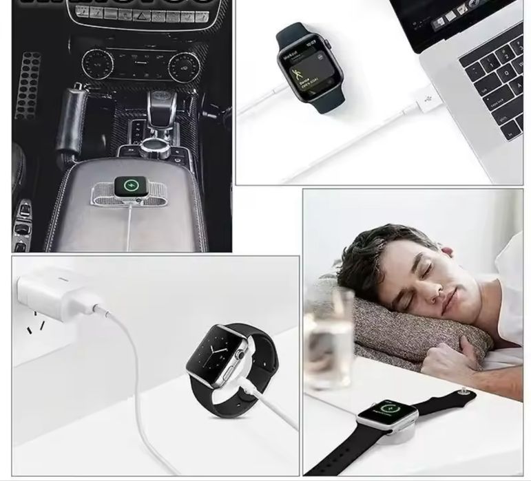  Apple Watch Magnetic Charger to USB-C ( 1m ) плетен кабел за бързо зареждане на смарт часовник с ЮСБ Ц
