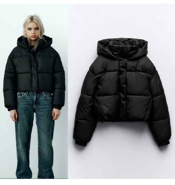 Geaca Zara iarna neagra marime S M impermeabila