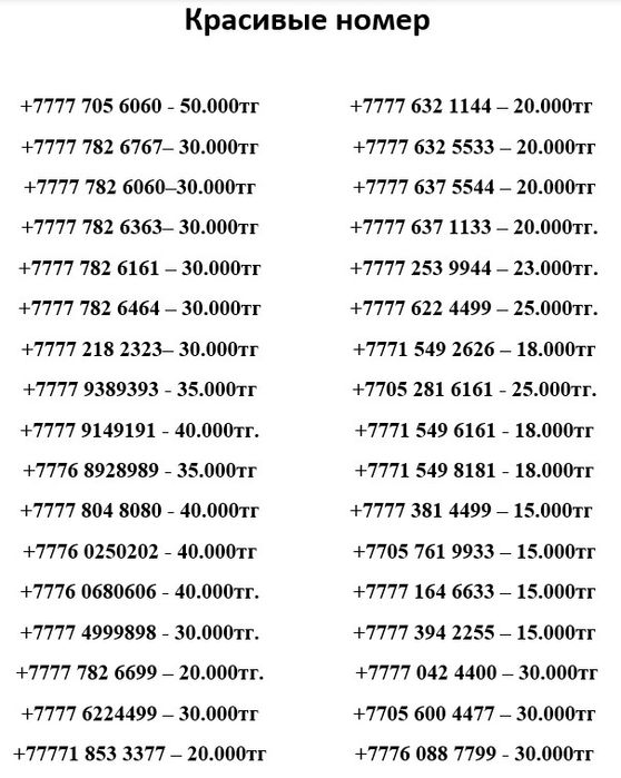 VIP красивые номера Beeline (Билайн), Tele2, Altel, Activ сим карта