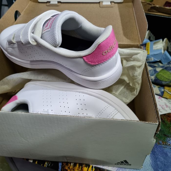 Adidasi Adidas,pentru copii, fetițe, alb/roz, mărimea 29, noi,original